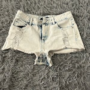 White bleached Forever 21 Jean shorts